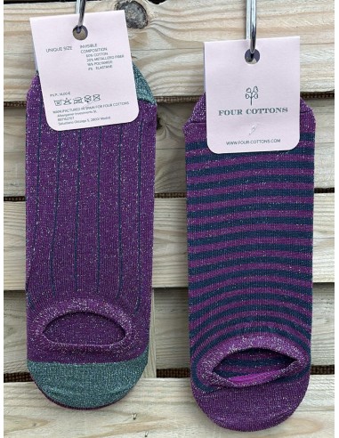 Pack de dos calcetines tobilleros de purpurina