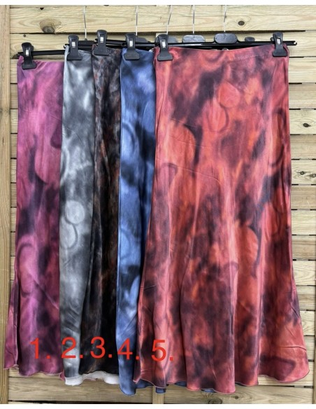 falda midi saten tie dye