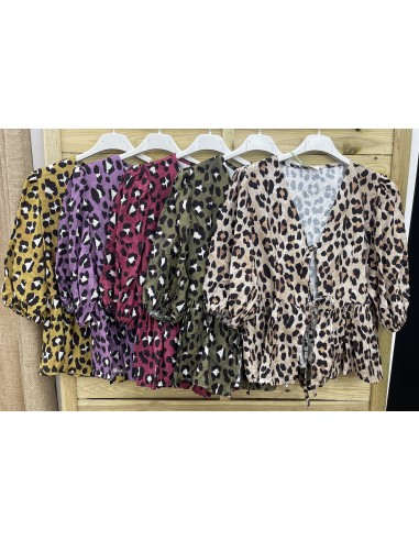 Camisa doble lazo leopardo