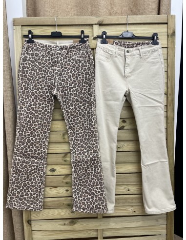 Jeans pesqueros reversibles leopardo