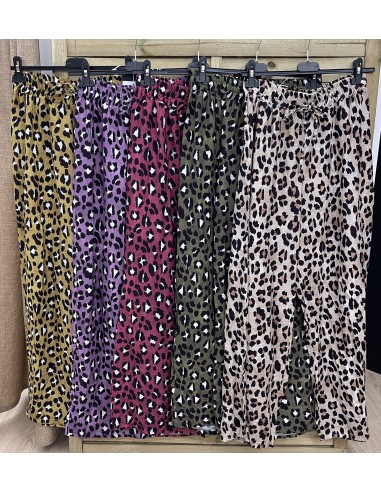Pantalon recto de leopardo