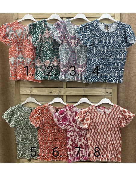 Top de sisa estampado doble volante