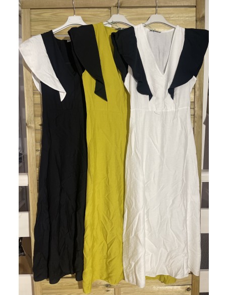 Vestido largo maxi volantes con corte