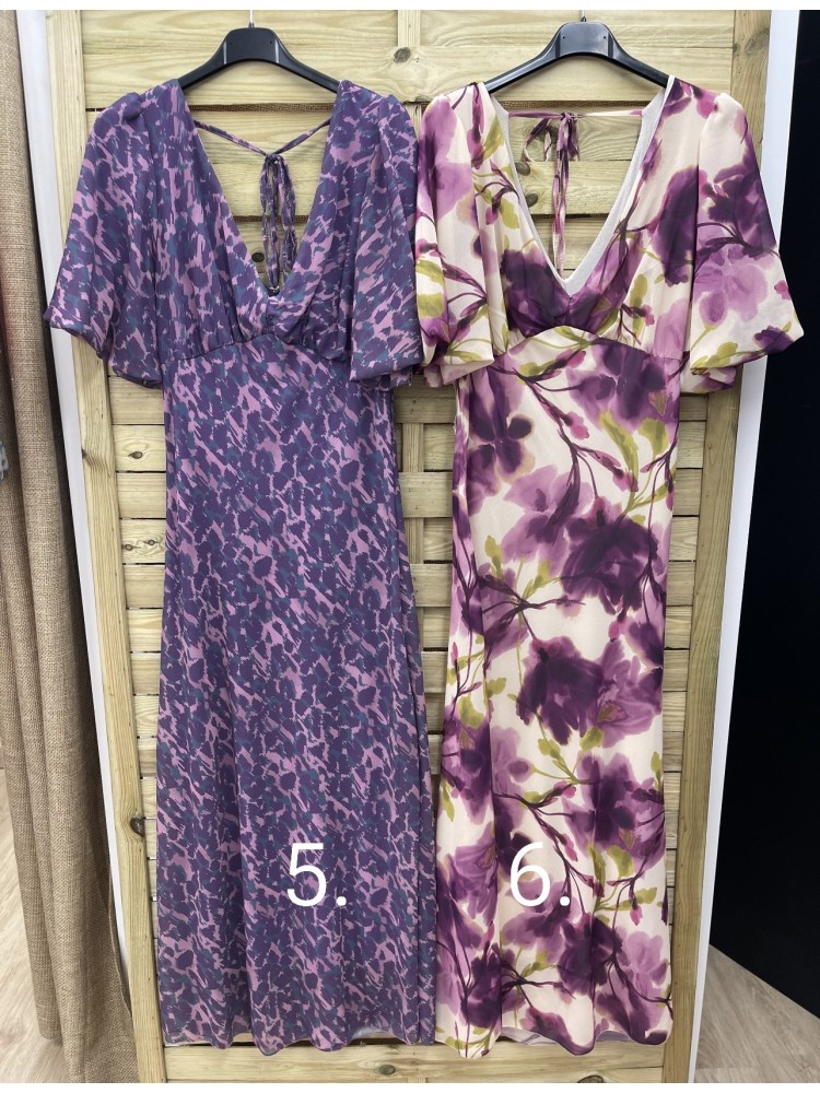 Vestido largo de gasa manga ancha