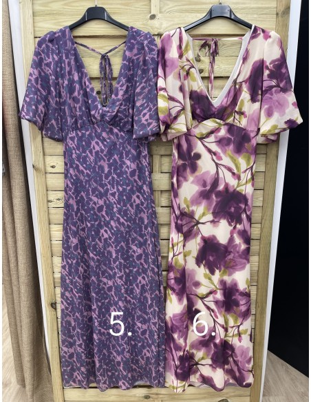 Vestido largo de gasa manga ancha