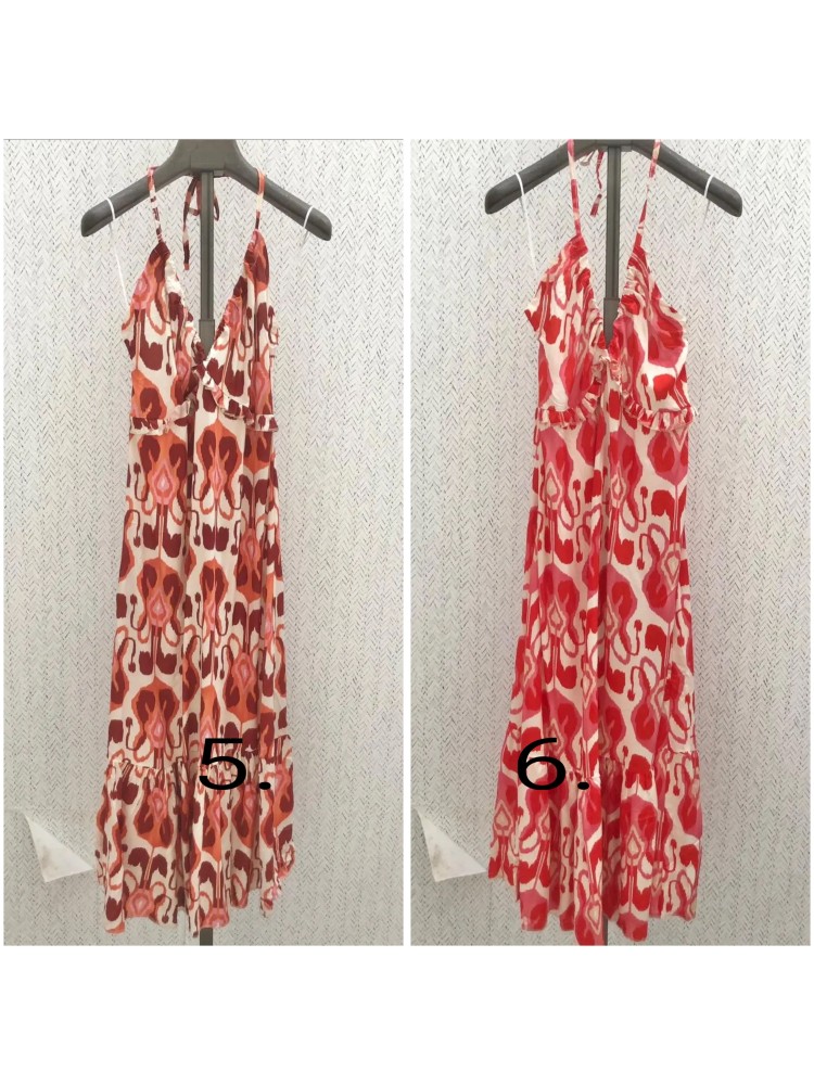 Vestido cogido al cuello volantito pecho