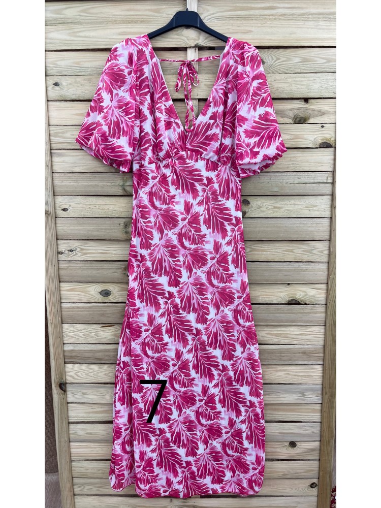 Vestido largo de gasa manga ancha