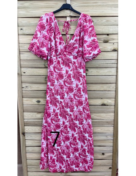 Vestido largo de gasa manga ancha