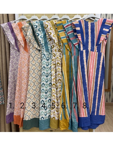 Vestido doble volante con bajo liso