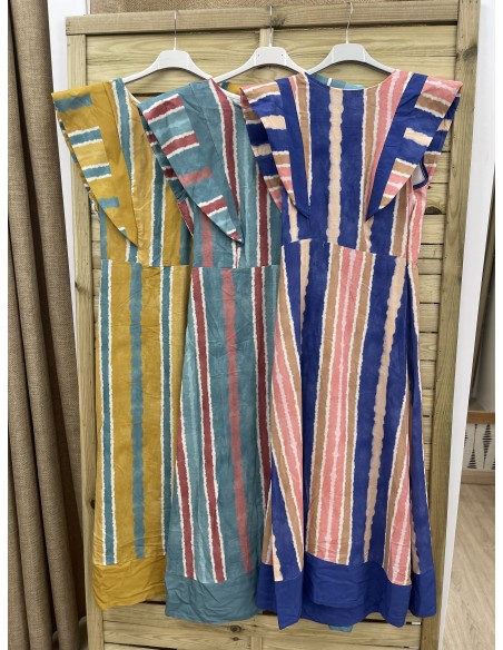 Vestido doble volante con bajo liso