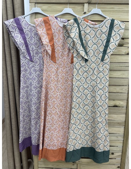 Vestido doble volante con bajo liso