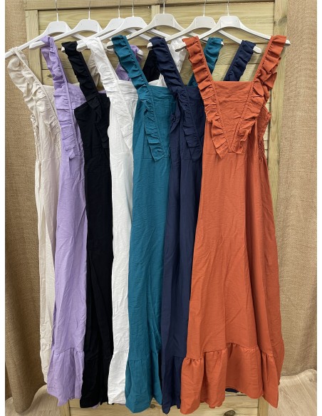 vestido largo volante en pico