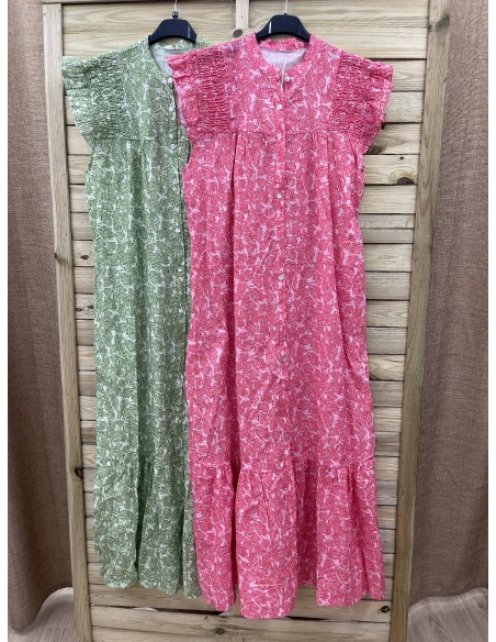 vestido camisero sisa fruncida con volante