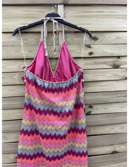 Vestido calado cogido al cuello cordon