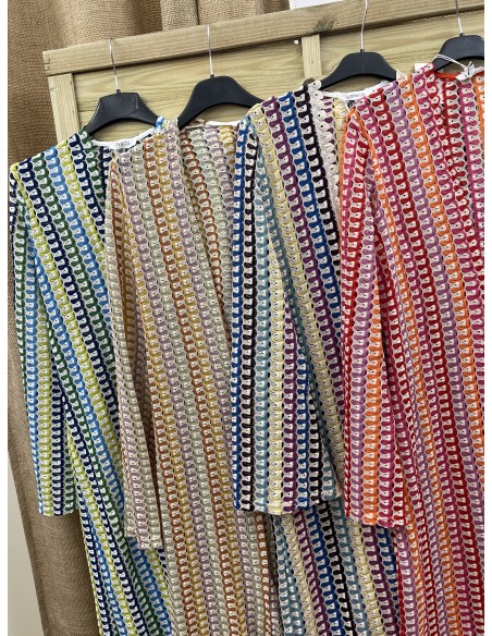 vestido calado maxi escote raja delantera