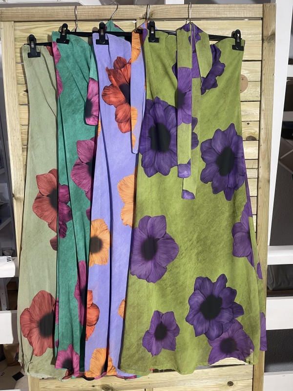 Vestido gasa palabra de flores con lazo 2