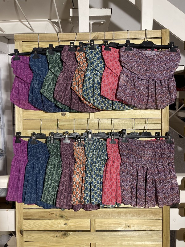 Top gasa frunce estampado pompom 2