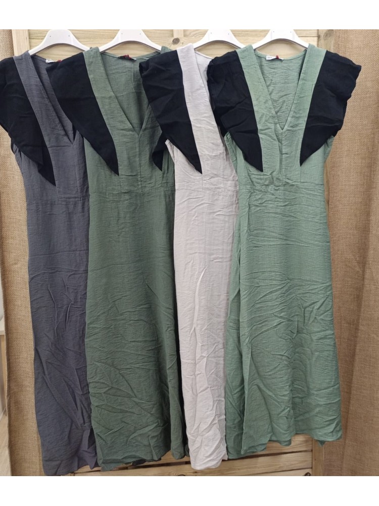 Vestido largo maxi volantes con corte