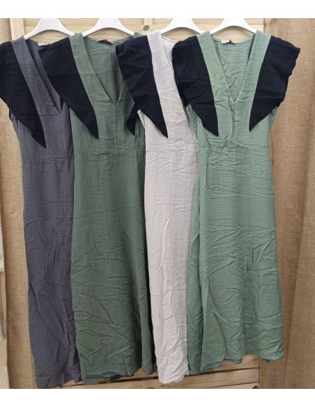 Vestido largo maxi volantes con corte