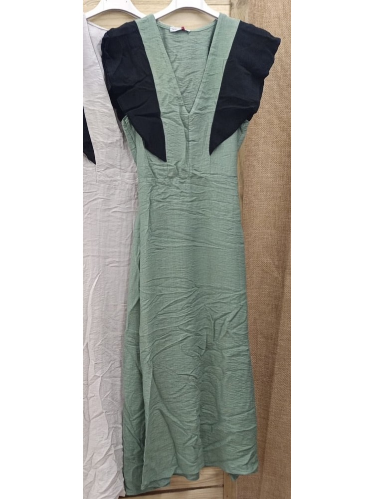 Vestido largo maxi volantes con corte