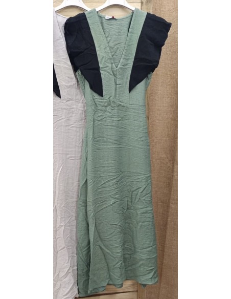 Vestido largo maxi volantes con corte