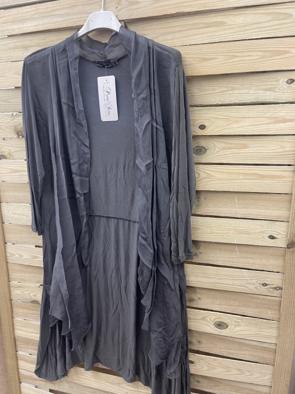 Rebeca asimetrica de punto y gasa 2