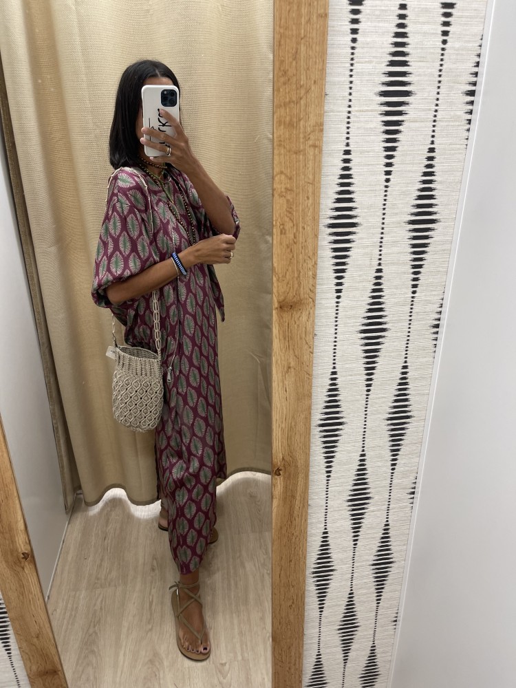 Bomber cremallera estampado hojas