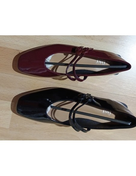 Bailarina charol doble hebilla forrada