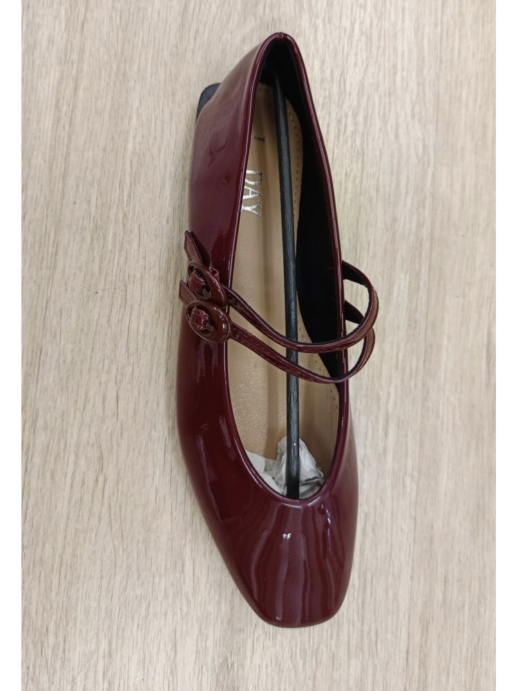 Bailarina charol doble hebilla forrada