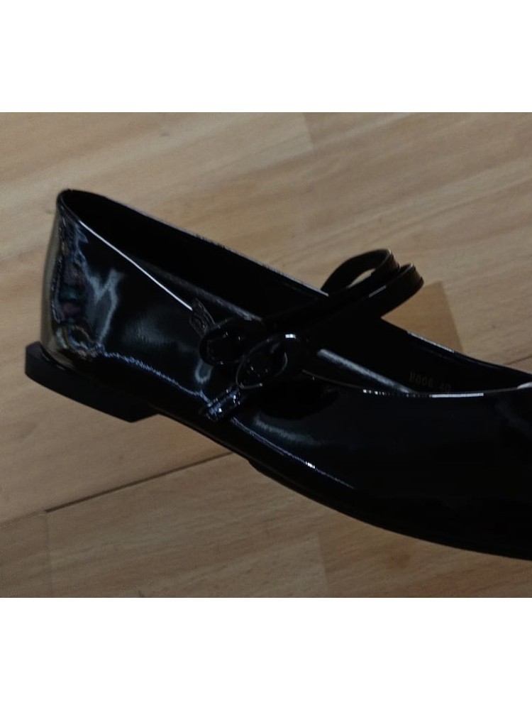 Bailarina charol doble hebilla forrada