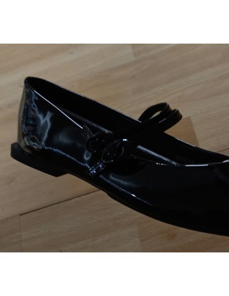 Bailarina charol doble hebilla forrada