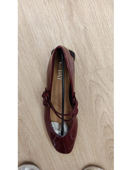 Bailarina charol doble hebilla forrada