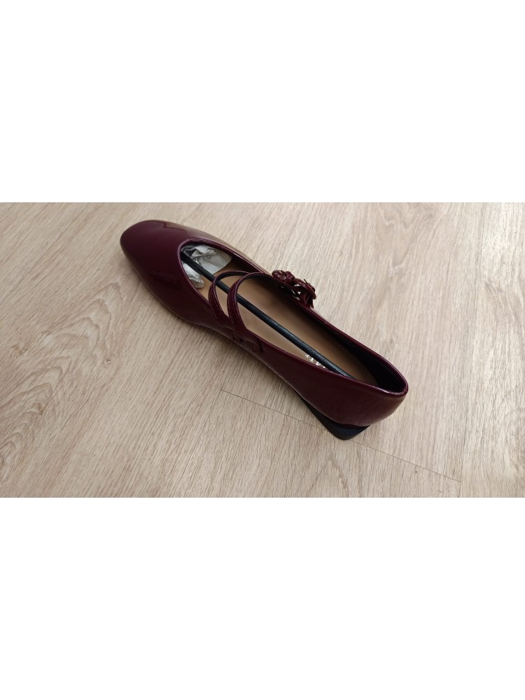 Bailarina charol doble hebilla forrada