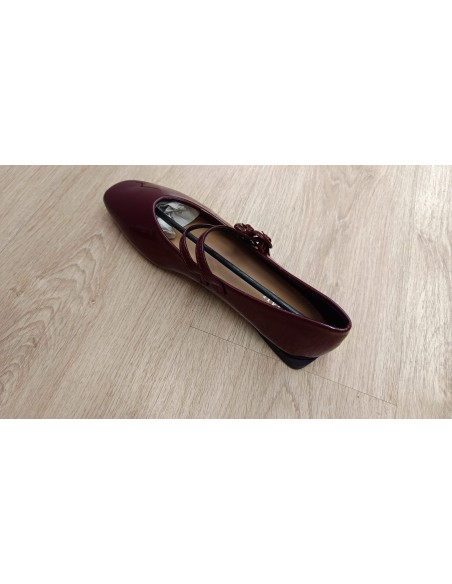 Bailarina charol doble hebilla forrada