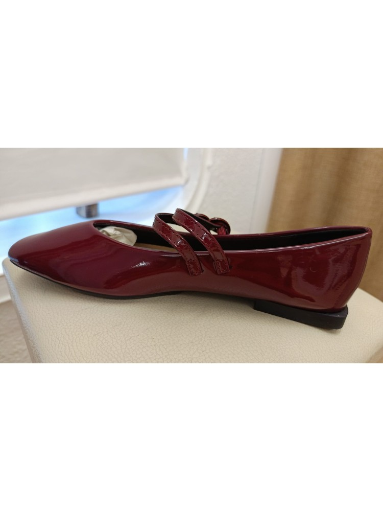 Bailarina charol doble hebilla forrada