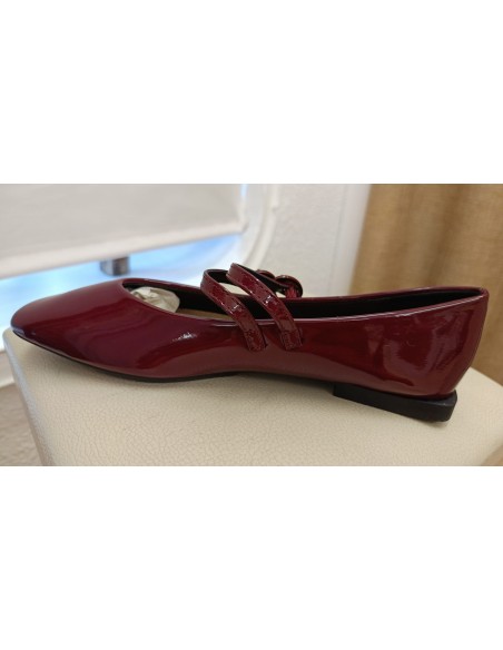 Bailarina charol doble hebilla forrada