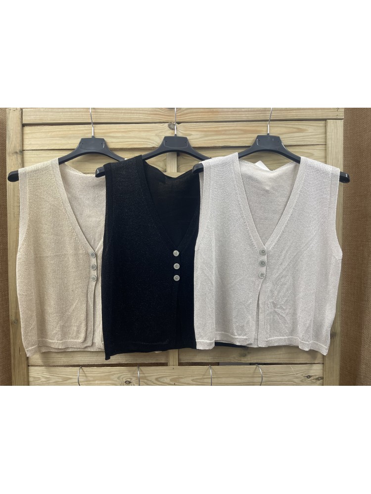 Chaleco brillito triple boton