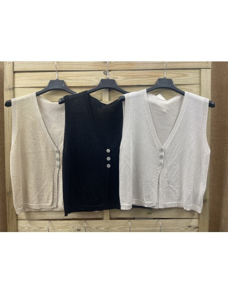 Chaleco brillito triple boton