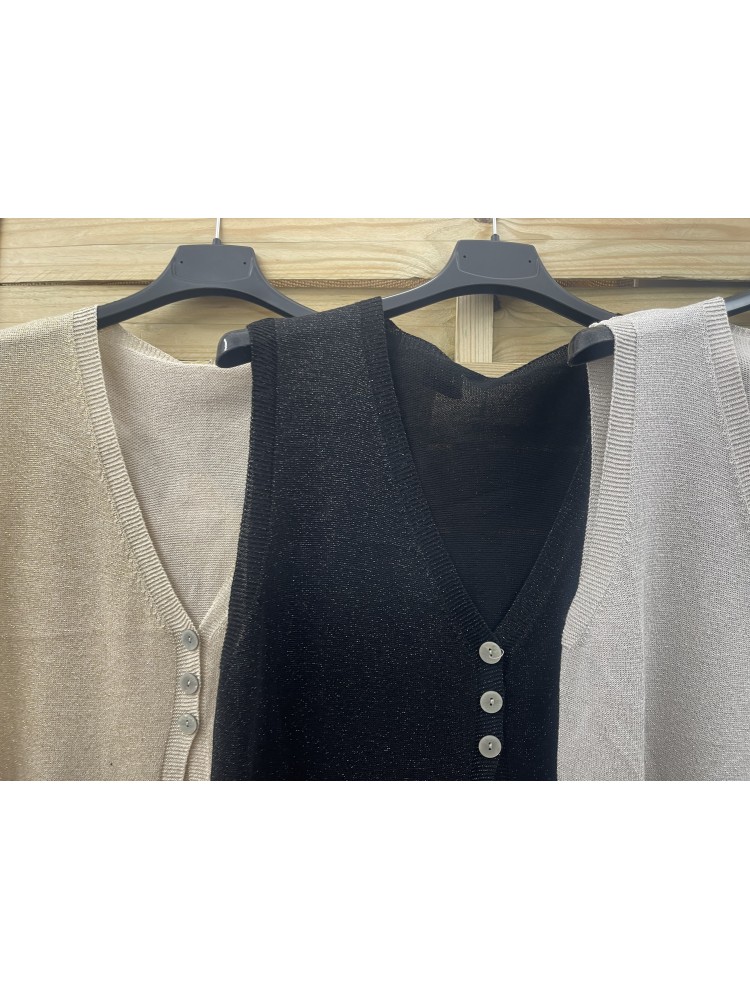 Chaleco brillito triple boton