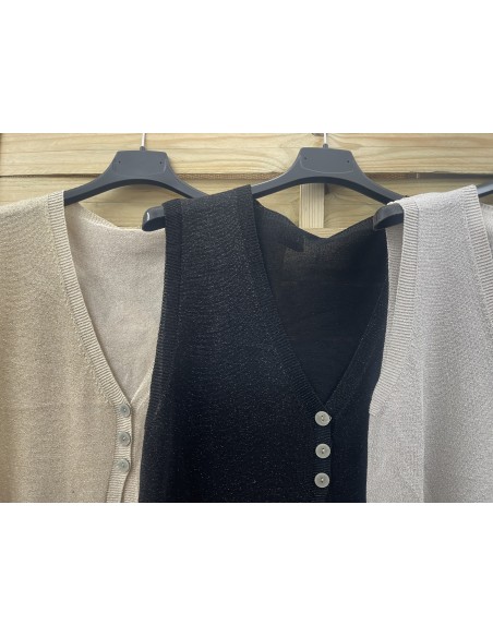 Chaleco brillito triple boton