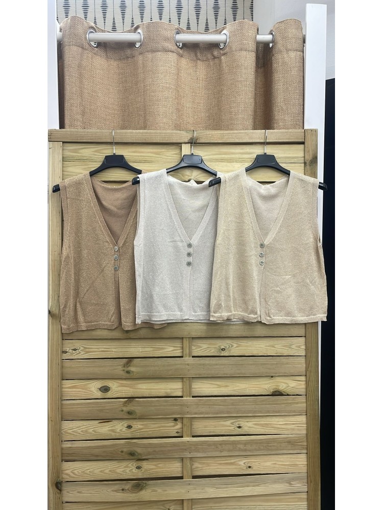 Chaleco brillito triple boton