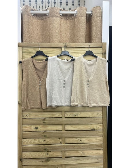 Chaleco brillito triple boton