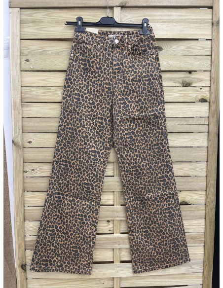 Jeans leopardo tostado recto