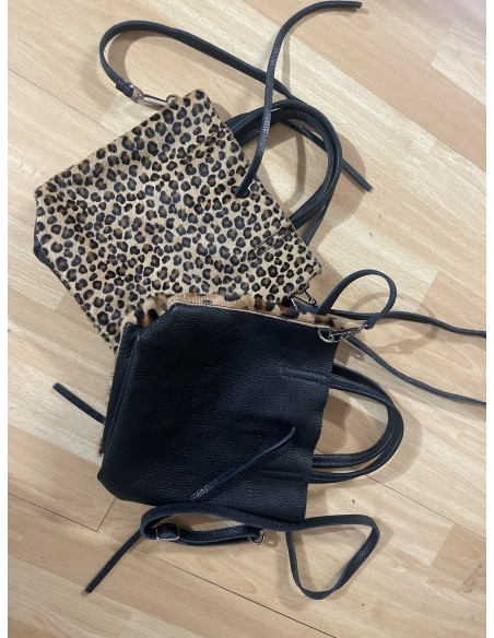 Bolso bandolera de piel estampado leopardo