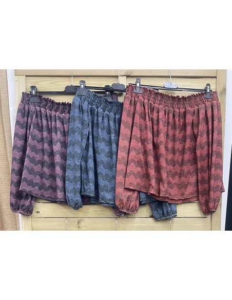 Top brillito ondas hombros descubiertos