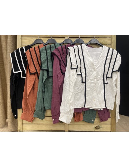 Camisa triple pico con vivo