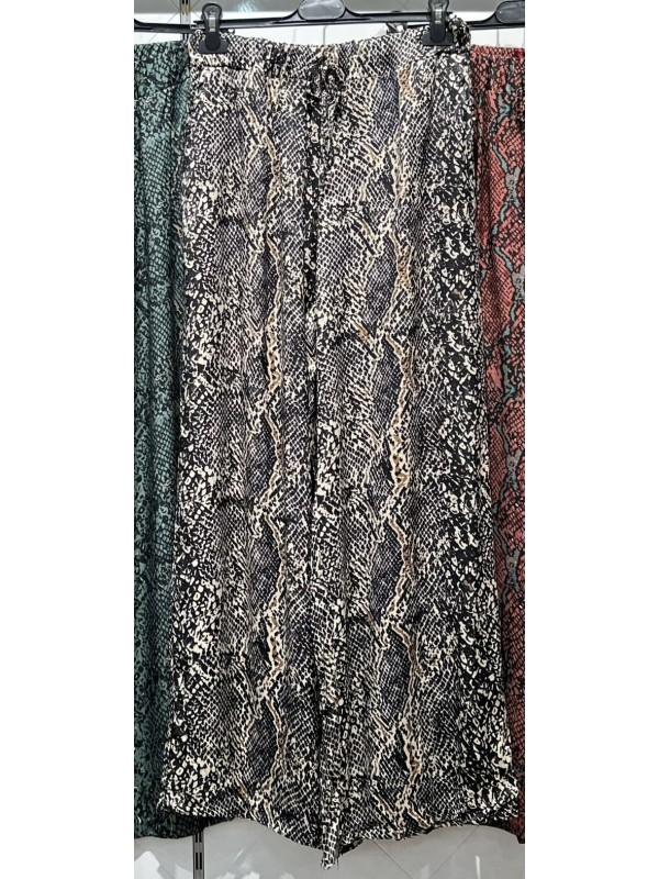 Pantalon recto satén serpiente