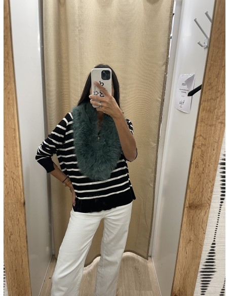 Cuello de pelo sintetico 88cm