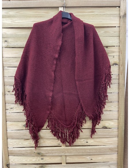 Capa de lana en pico flecos