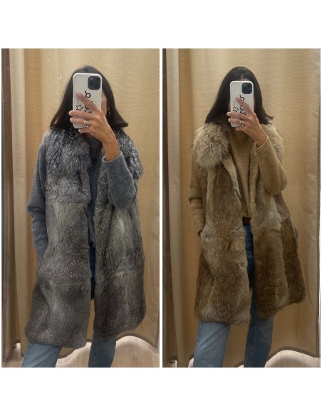 Chaleco de pelo con cuello midi